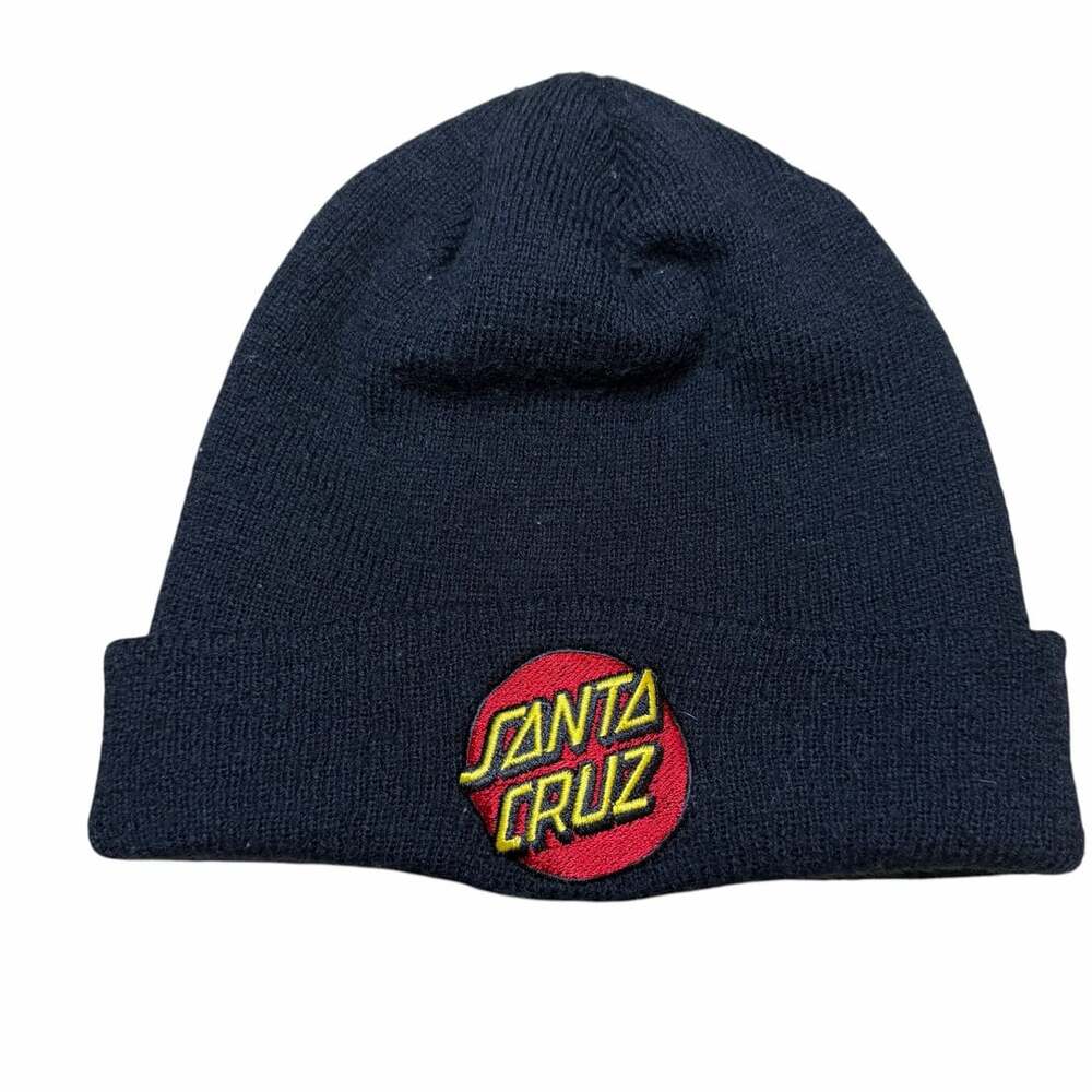Santa Cruz Classic Dot Logo Cuffed Beanie Black